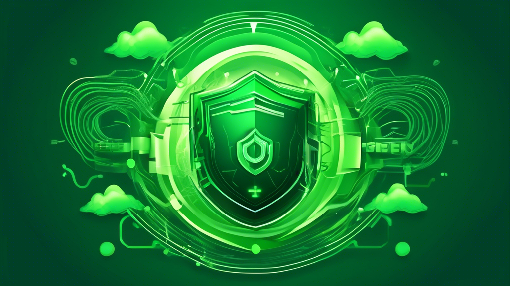 **DALL-E prompt:**nnCreate an abstract image that represents the concept of Green DDoS Protected Hosting. Include elements of security and environmental sustainability, such as:nn* A green shield or l